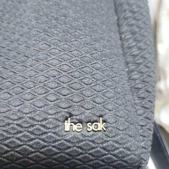 The Sak Black Textured Backpack Gold Logo Lightweight Travel Bag - Picture 4 of 4
